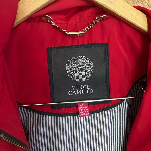 Vince Camuto Red Windbreaker Soft Shell Zip Up Jacket Women’s Size Large - Picture 2 of 10